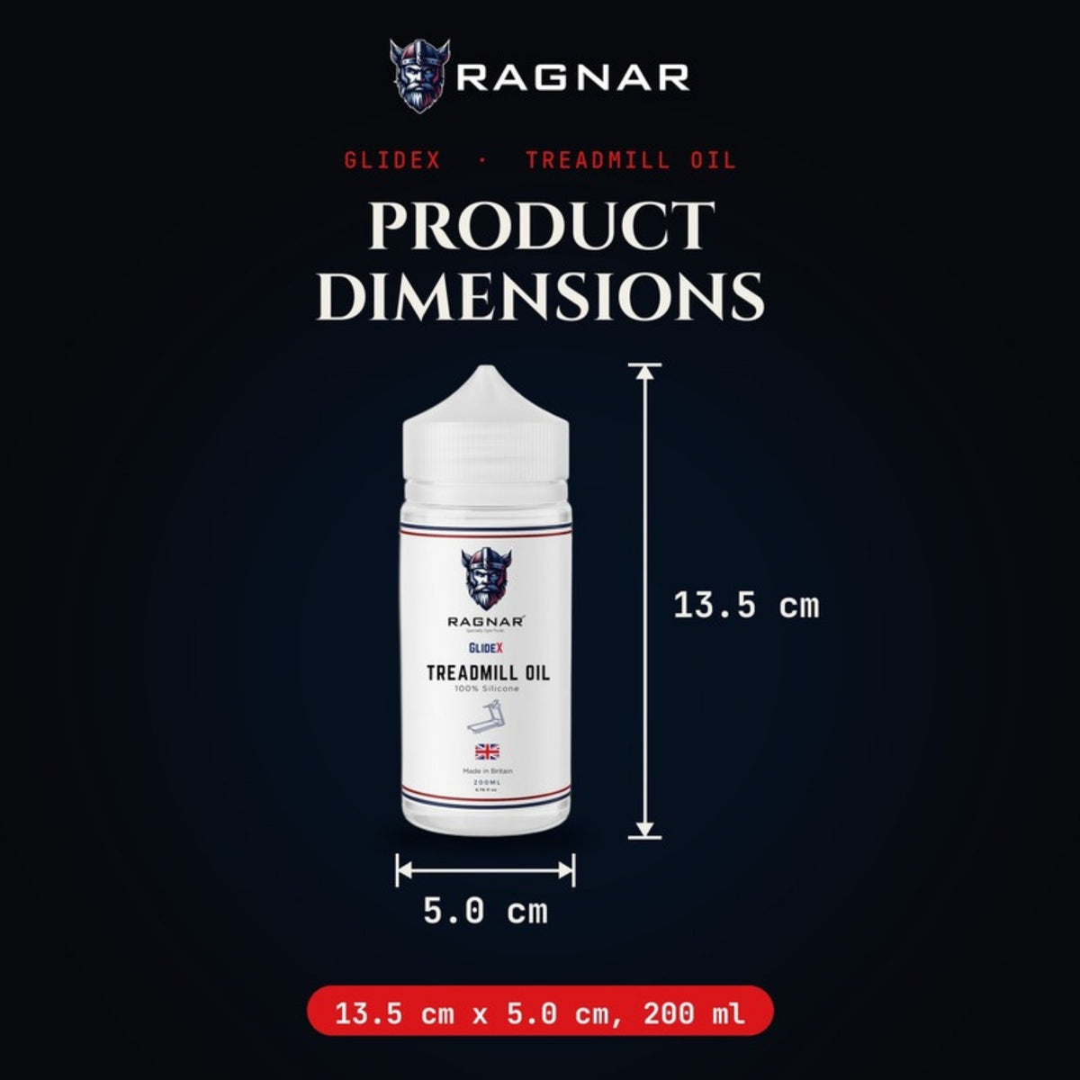 Ragnar GlideX Treadmill Oil 200 ml – dimensions