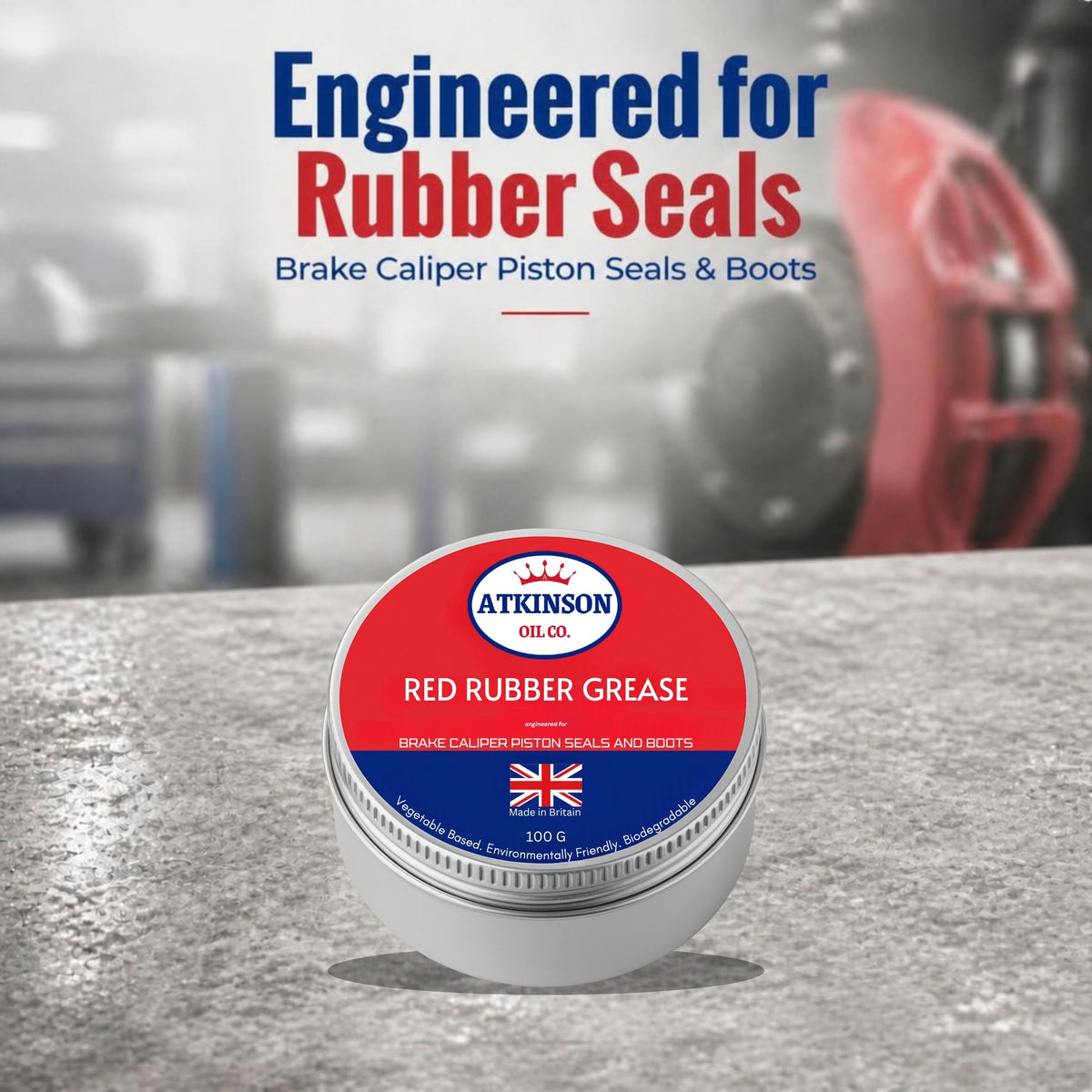 Atkinson Oil Co. Red Rubber Grease 100g – engineered for rubber seals