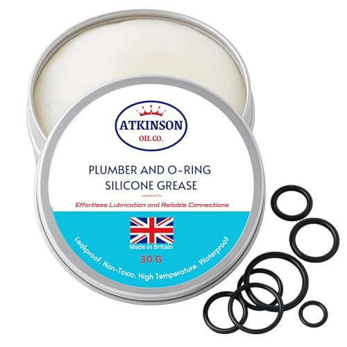 Atkinson Oil Co. Plumber & O-Ring Silicone Grease - 30g Waterproof, Non-Toxic Lubricant for Faucets, Seals & Drinking Water Systems | Made in UK
