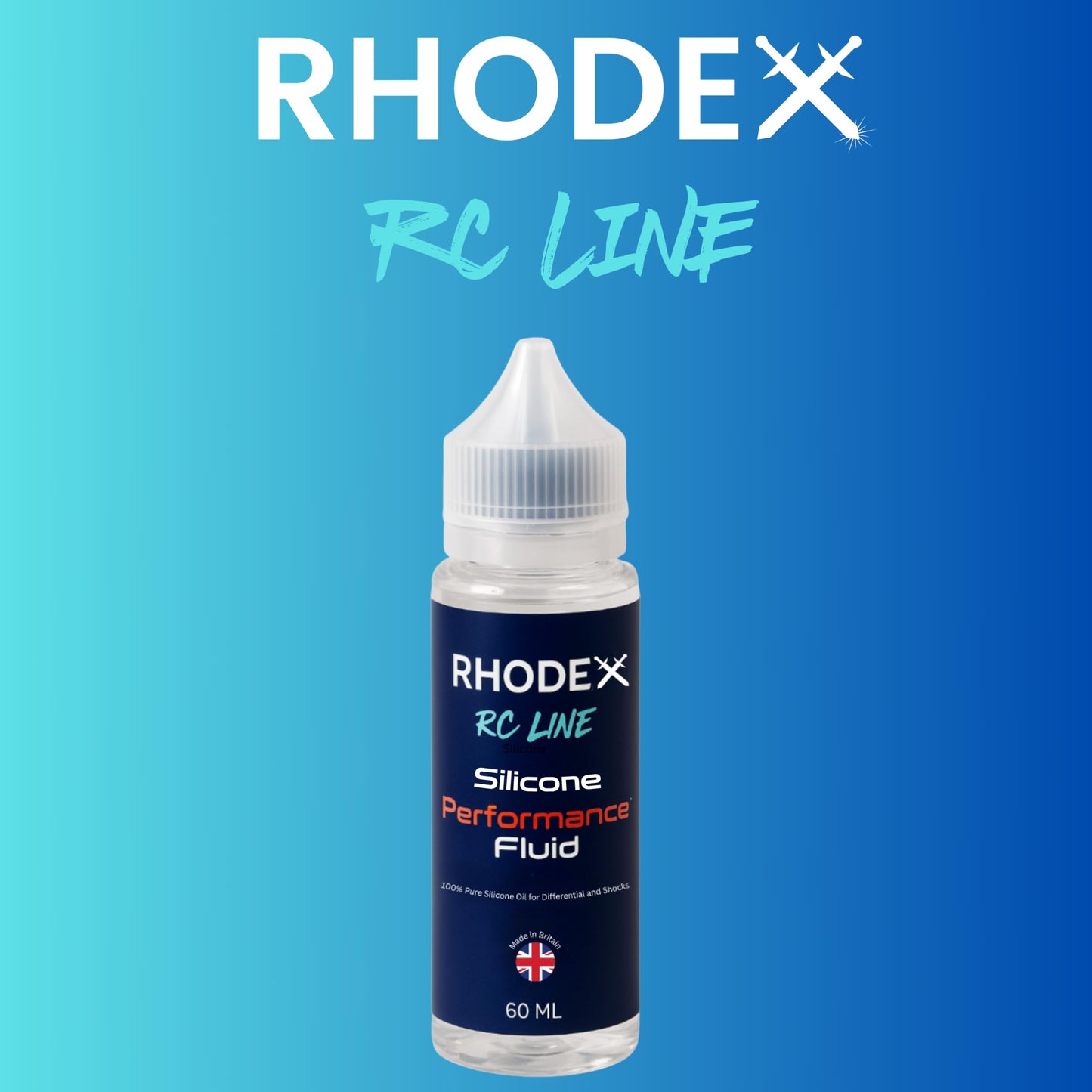 Rhodex RC Line 50,000 cSt 100% Silicone Differential Oil - 60ml Ultra-Thick RC Fluid for Drag, Monster & Basher Builds | Max Traction