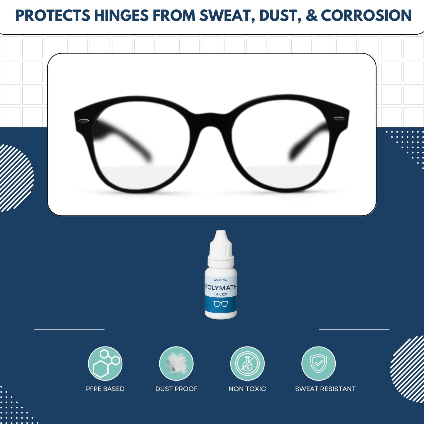 Molevion Polymath GHL 120 Eyeglass Sunglass Hinge Oil Lubricant - 5ml