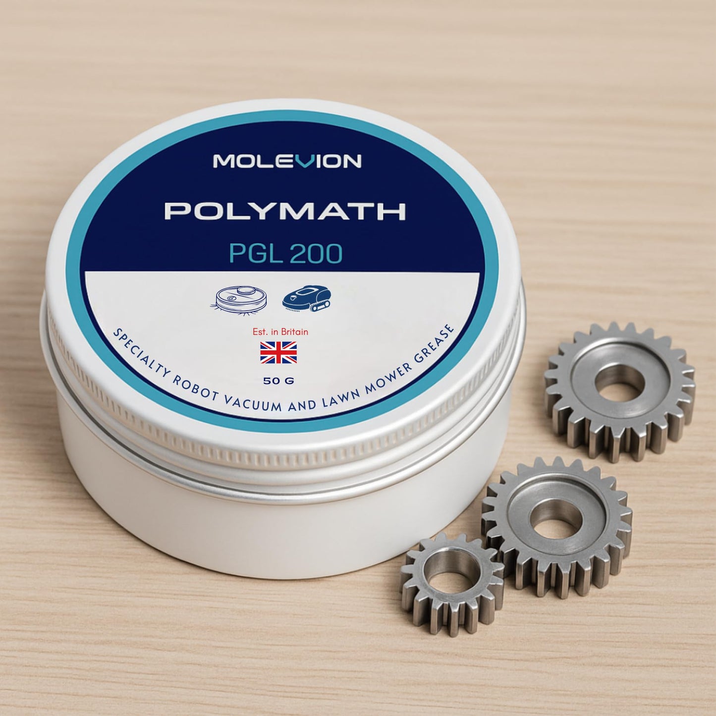 Molevion Polymath PGL 200 Robot Vacuum & Lawn Mower Grease - 50g High-Performance Synthetic Lubricant for Bearings, Gears & Motors (Water Resistant)