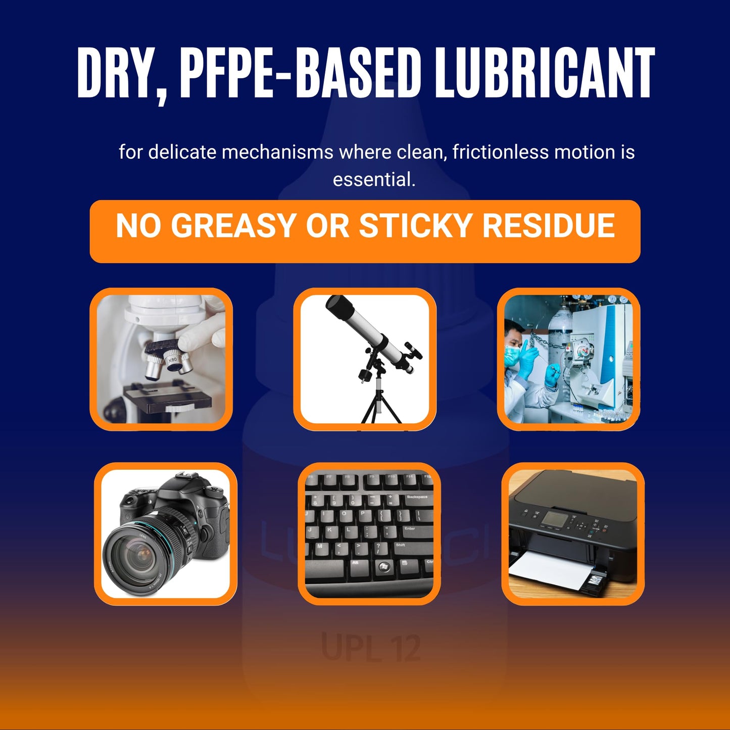 Molevion Lubinci UPL 12 PFPE Dry Lubricant – Precision Oil for Microscopes, Telescopes, Cameras, Keyboards & Lab Equipment (5ml)