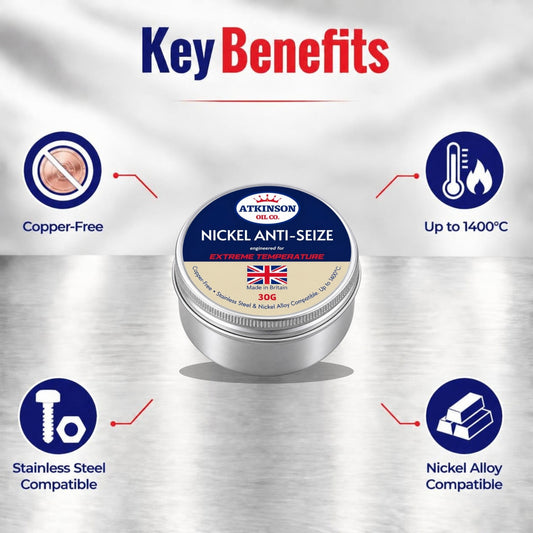 Nickel Anti-Seize key benefits: copper-free, up to 1400°C