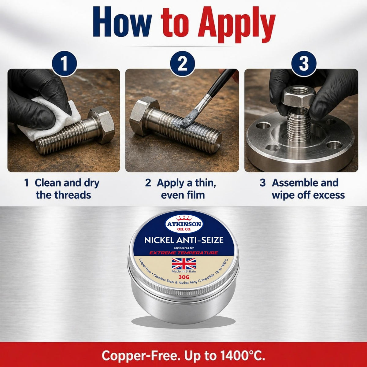 How to apply nickel anti-seize
