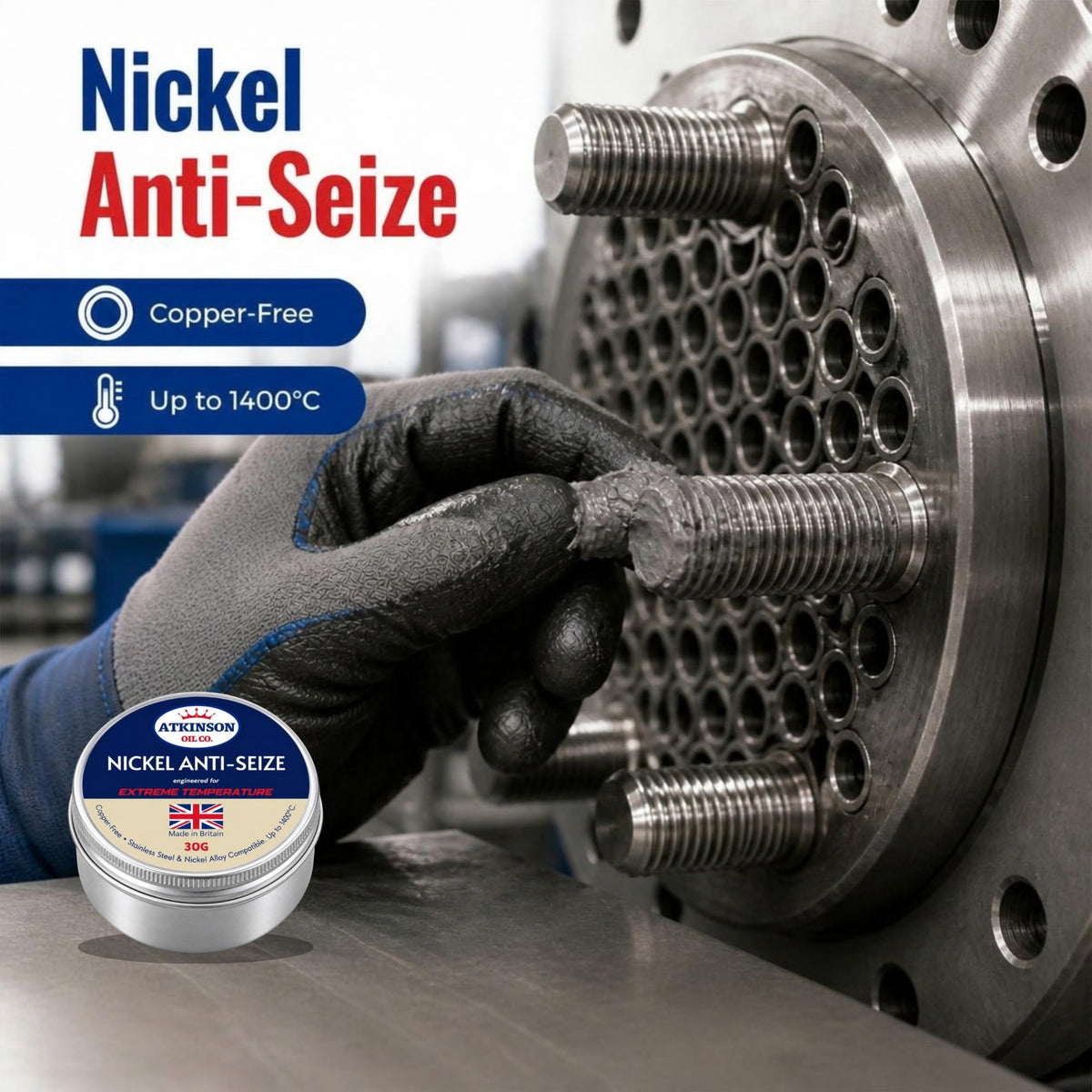 Nickel anti-seize on heat exchanger studs