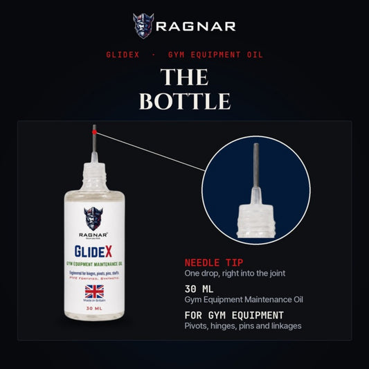 Ragnar GlideX Gym Equipment Maintenance Oil 30 ml – bottle and needle tip