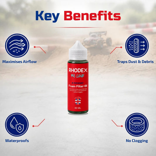 Rhodex RC Line Foam Air Filter Oil 60ml – key benefits