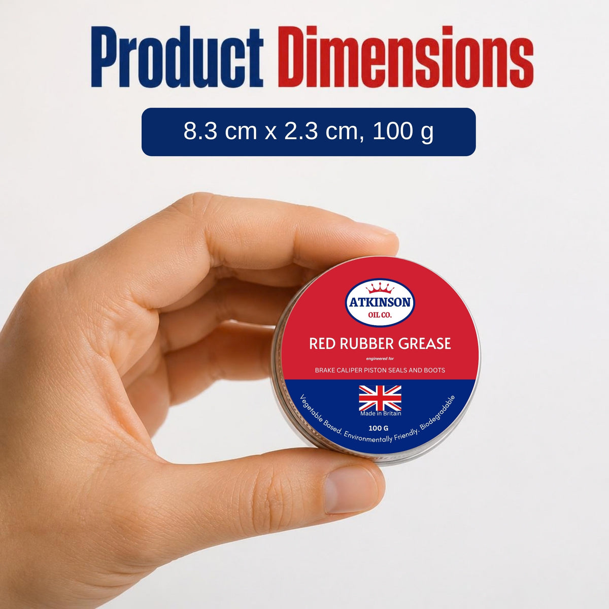 Atkinson Oil Co. Red Rubber Grease 100g – size in hand