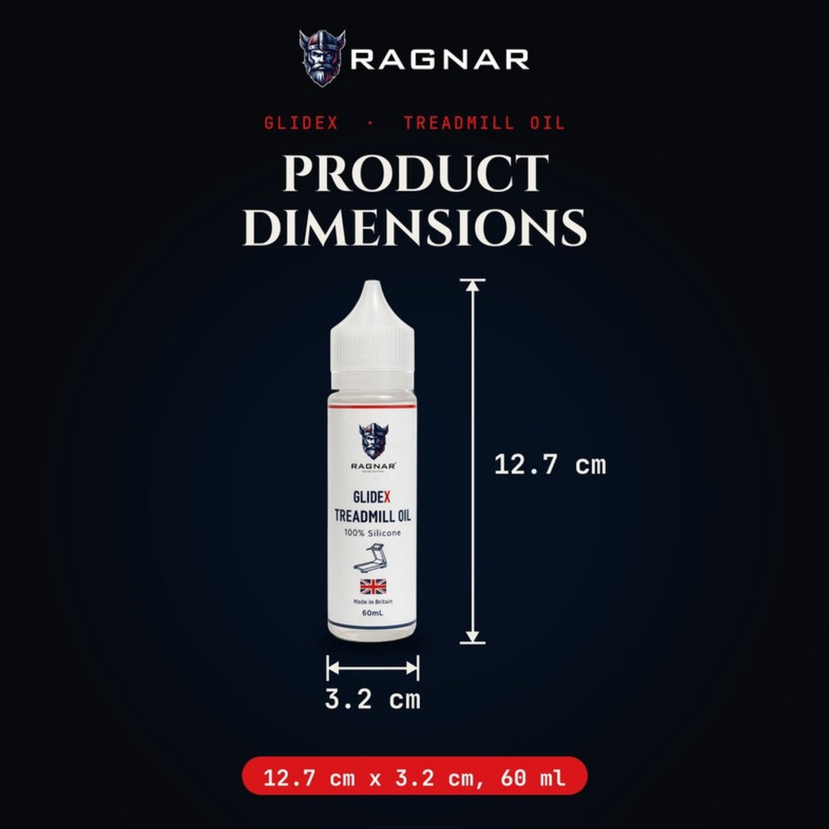 Ragnar GlideX Treadmill Oil 60 ml – dimensions