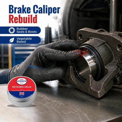 Atkinson Oil Co. Red Rubber Grease 100g – brake caliper rebuild