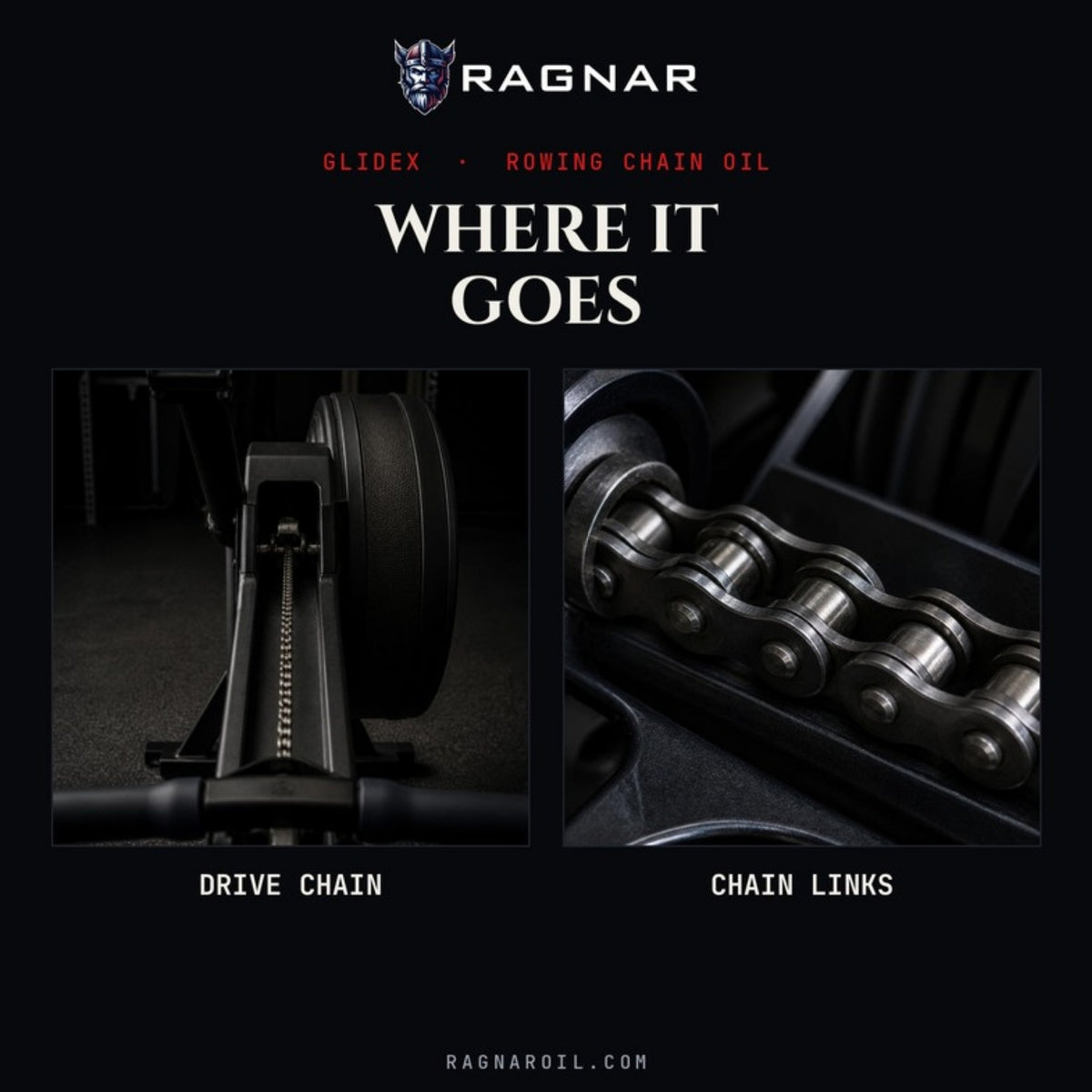 Ragnar GlideX Rowing Machine Chain Oil 60 ml – where it goes