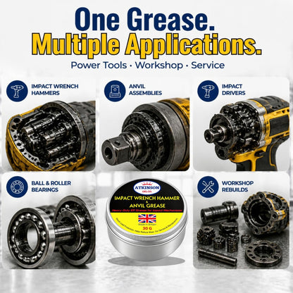 Atkinson Oil Co. Impact Wrench Hammer & Anvil Grease 30g – applications