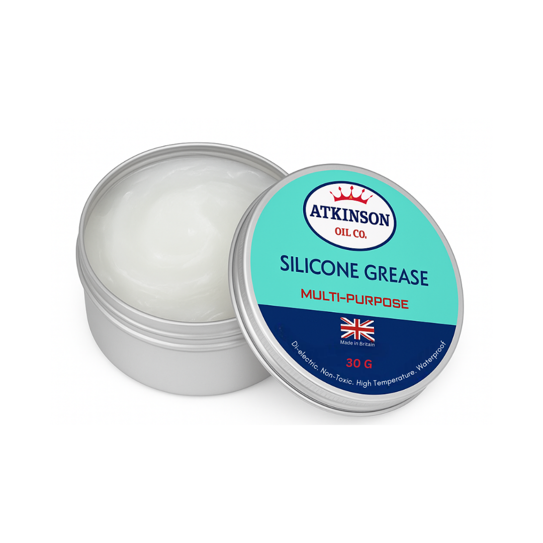 Atkinson Oil Co. Premium Silicone Grease - 30g Waterproof, High-Temp, Dielectric & Multi-Purpose Lubricant for Plastic, Rubber & Electrical |