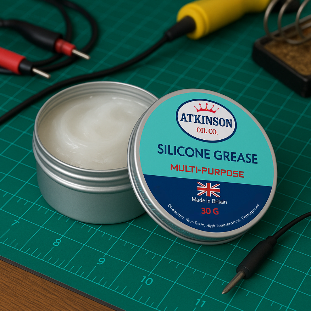 Atkinson Oil Co. Premium Silicone Grease - 30g Waterproof, High-Temp, Dielectric & Multi-Purpose Lubricant for Plastic, Rubber & Electrical |