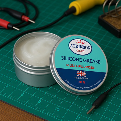 Atkinson Oil Co. Premium Silicone Grease - 30g Waterproof, High-Temp, Dielectric & Multi-Purpose Lubricant for Plastic, Rubber & Electrical |