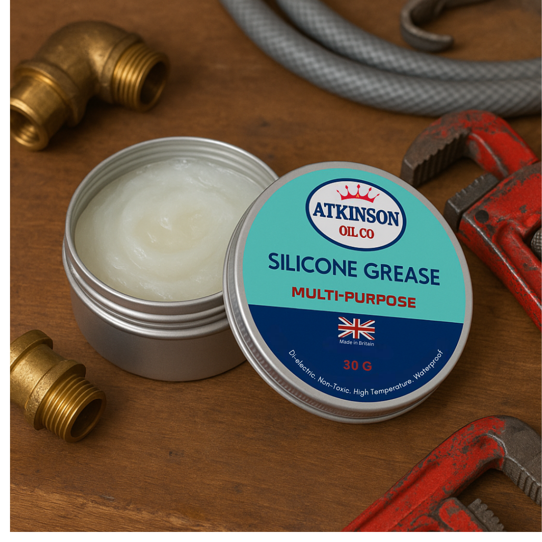Atkinson Oil Co. Premium Silicone Grease - 30g Waterproof, High-Temp, Dielectric & Multi-Purpose Lubricant for Plastic, Rubber & Electrical |