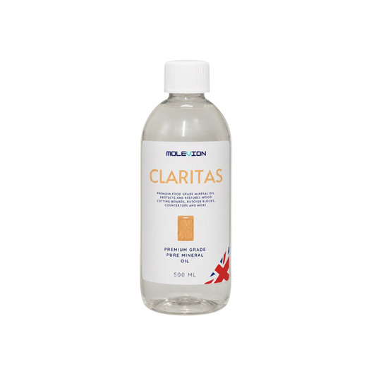 Molevion Claritas 500ml Cutting Board Oil Premium Mineral Food Grade Oil for Wood Cutting Boards, Butcher Blocks, Countertops & Wooden Utensils