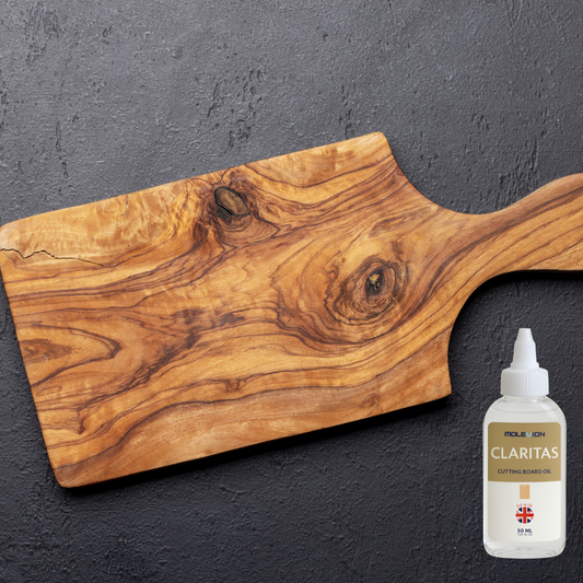 Molevion Claritas 50ml Cutting Board Oil Premium Mineral Food Grade Oil for Wood Cutting Boards, Butcher Blocks, Countertops & Wooden Utensils