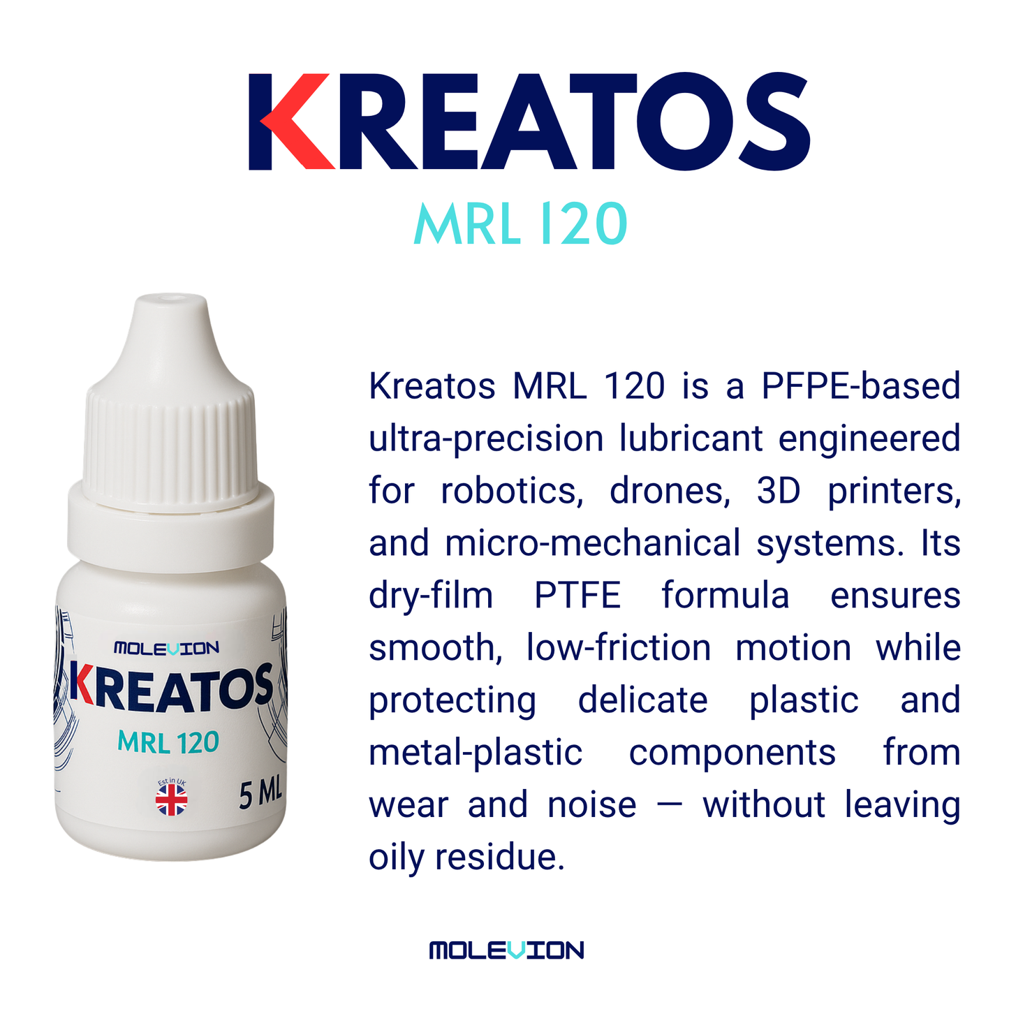 Molevion Kreatos MRL 120 Ultra-Precision Dry Film Lubricant - 5ml