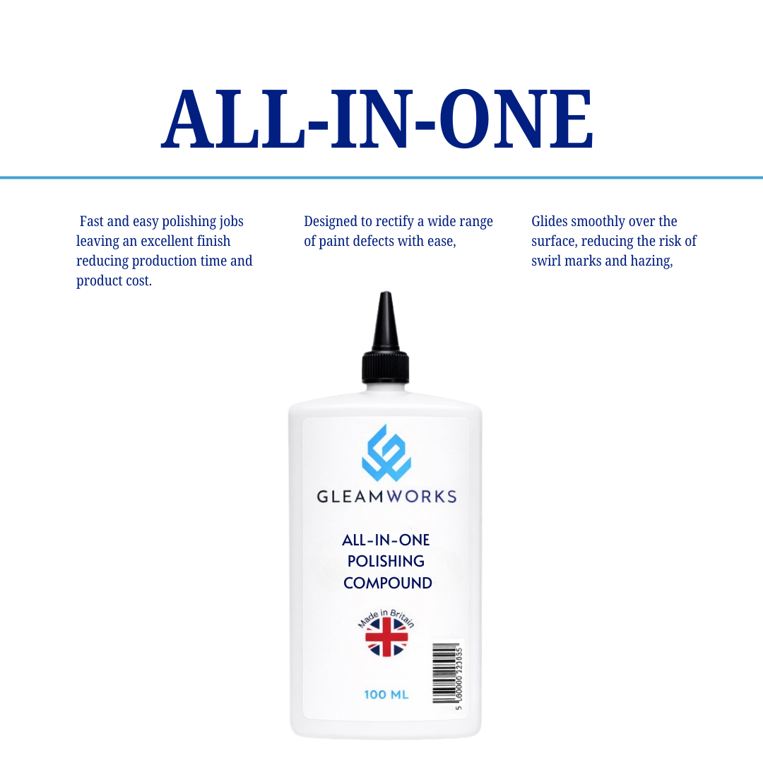 GleamWorks Scratch Remover Polishing Compound 100ml Paint Defect Repair & High Gloss