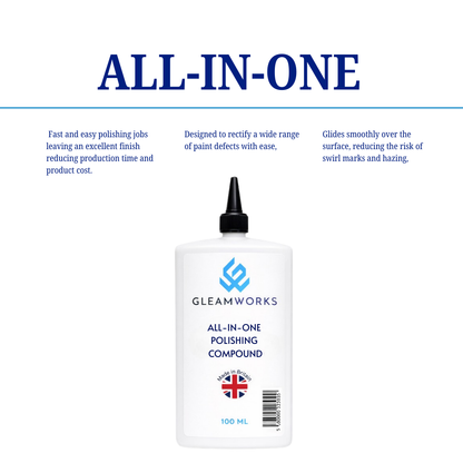 GleamWorks Scratch Remover Polishing Compound 100ml Paint Defect Repair & High Gloss