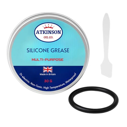 Atkinson Oil Co. Premium Silicone Grease - 30g Waterproof, High-Temp, Dielectric & Multi-Purpose Lubricant for Plastic, Rubber & Electrical |