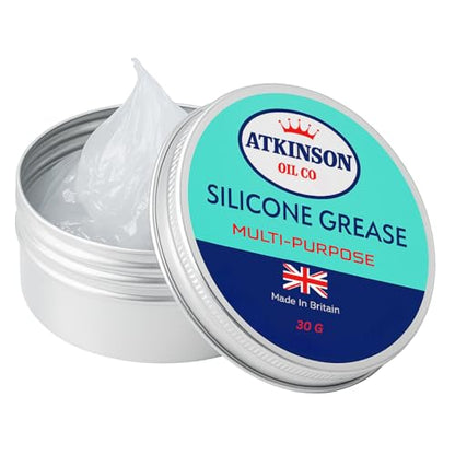 Atkinson Oil Co. Premium Silicone Grease - 30g Waterproof, High-Temp, Dielectric & Multi-Purpose Lubricant for Plastic, Rubber & Electrical |