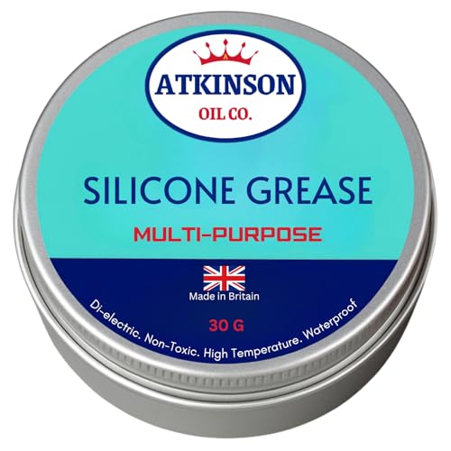 Atkinson Oil Co. Premium Silicone Grease - 30g Waterproof, High-Temp, Dielectric & Multi-Purpose Lubricant for Plastic, Rubber & Electrical |