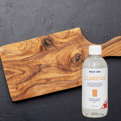 Molevion Claritas 500ml Cutting Board Oil Premium Mineral Food Grade Oil for Wood Cutting Boards, Butcher Blocks, Countertops & Wooden Utensils