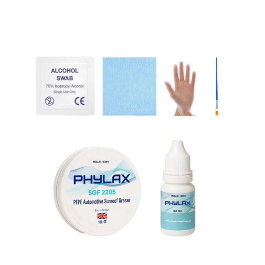 Molevion Phylax Sunroof Lubricant Kit | PFPE PTFE Grease & Oil for Automotive Tracks & Seals