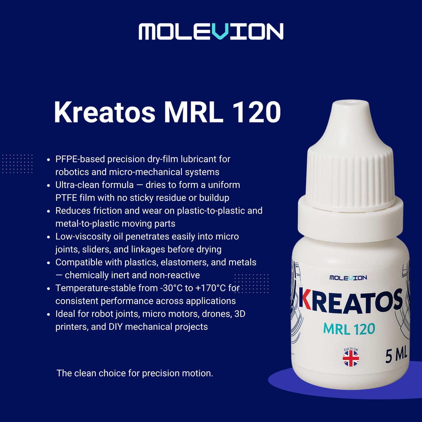 Molevion Kreatos MRL 120 Ultra-Precision Dry Film Lubricant - 5ml