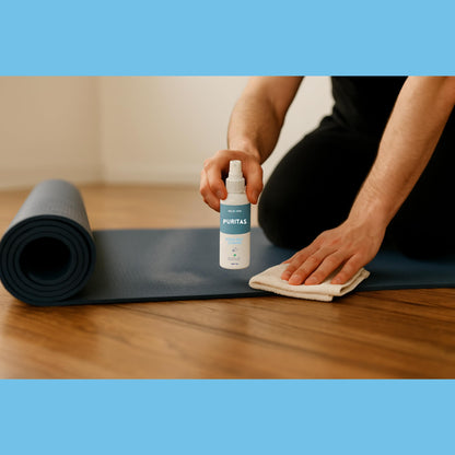Molevion Puritas Yoga Mat Cleaner 100ml – Mineral-Based, Alcohol-Free Disinfectant Spray