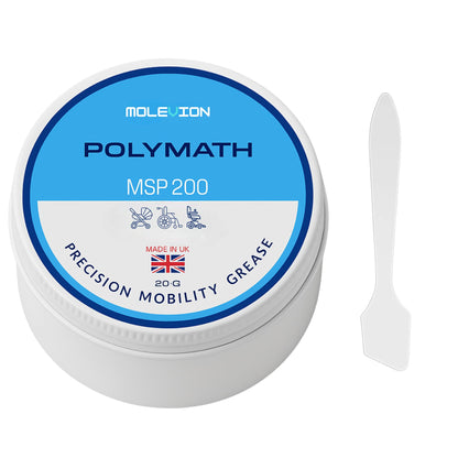 Molevion Polymath MSP 200 Precision Mobility Grease – Ultra-Low Friction, Non-Toxic Lubricant for Strollers, Wheelchairs & Mobility Scooters