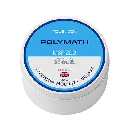 Molevion Polymath MSP 200 Precision Mobility Grease – Ultra-Low Friction, Non-Toxic Lubricant for Strollers, Wheelchairs & Mobility Scooters