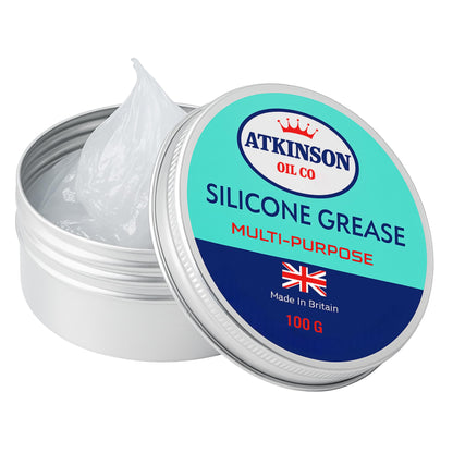Atkinson Oil Co. Premium Sisililicone Grease - 100g Waterproof, High-Temp, Dielectric & Multi-Purpose Lubricant for Plastic, Rubber & Electrical