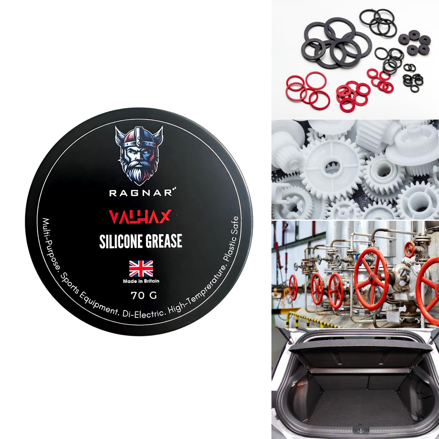 Ragnar Valhax Silicone Grease – High-Temp, Plastic & Rubber Safe Lubricant 70g