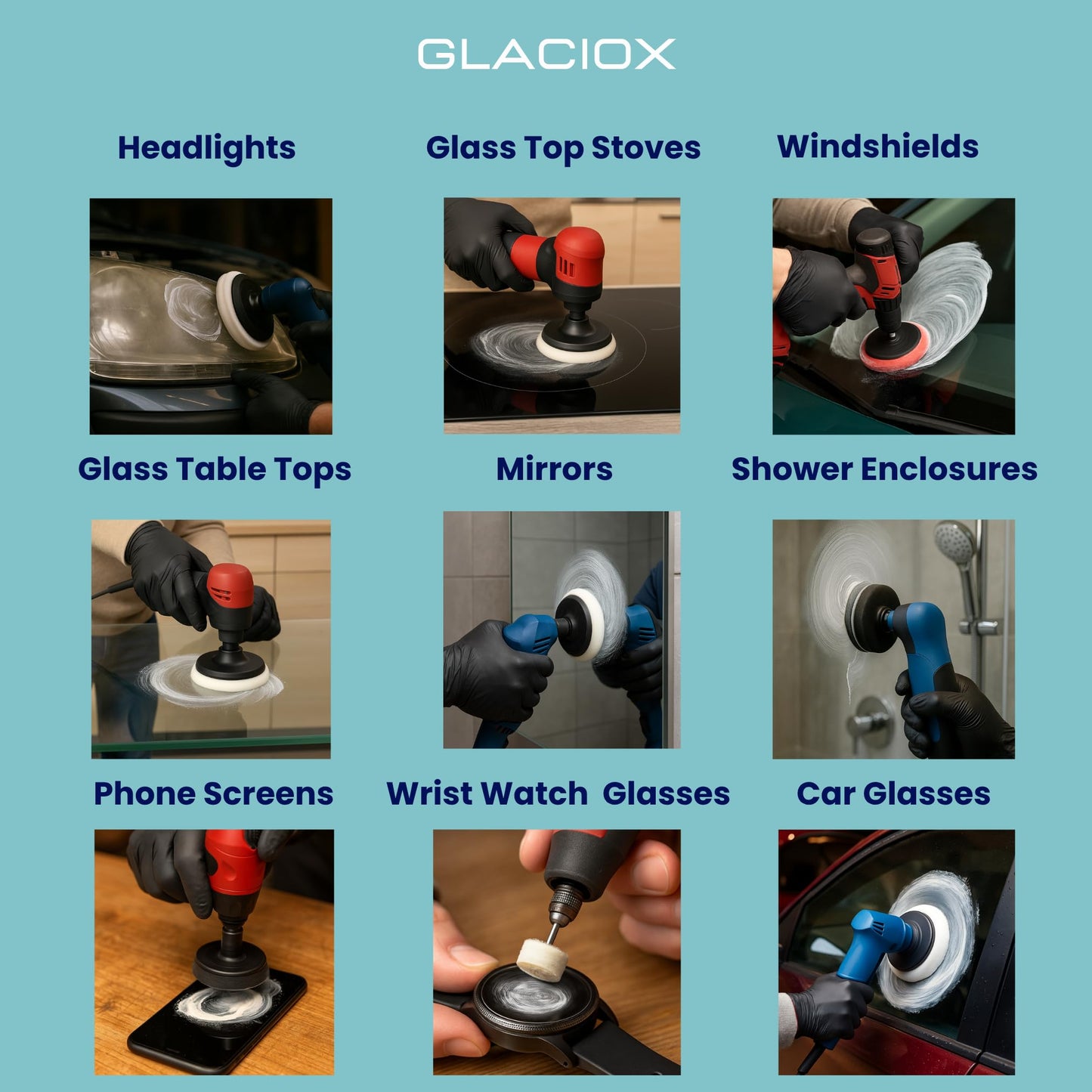 Molevion Glaciox Cerium Oxide 50g – Fine Grade 2.5 Micron Glass Polishing Powder for Scratches