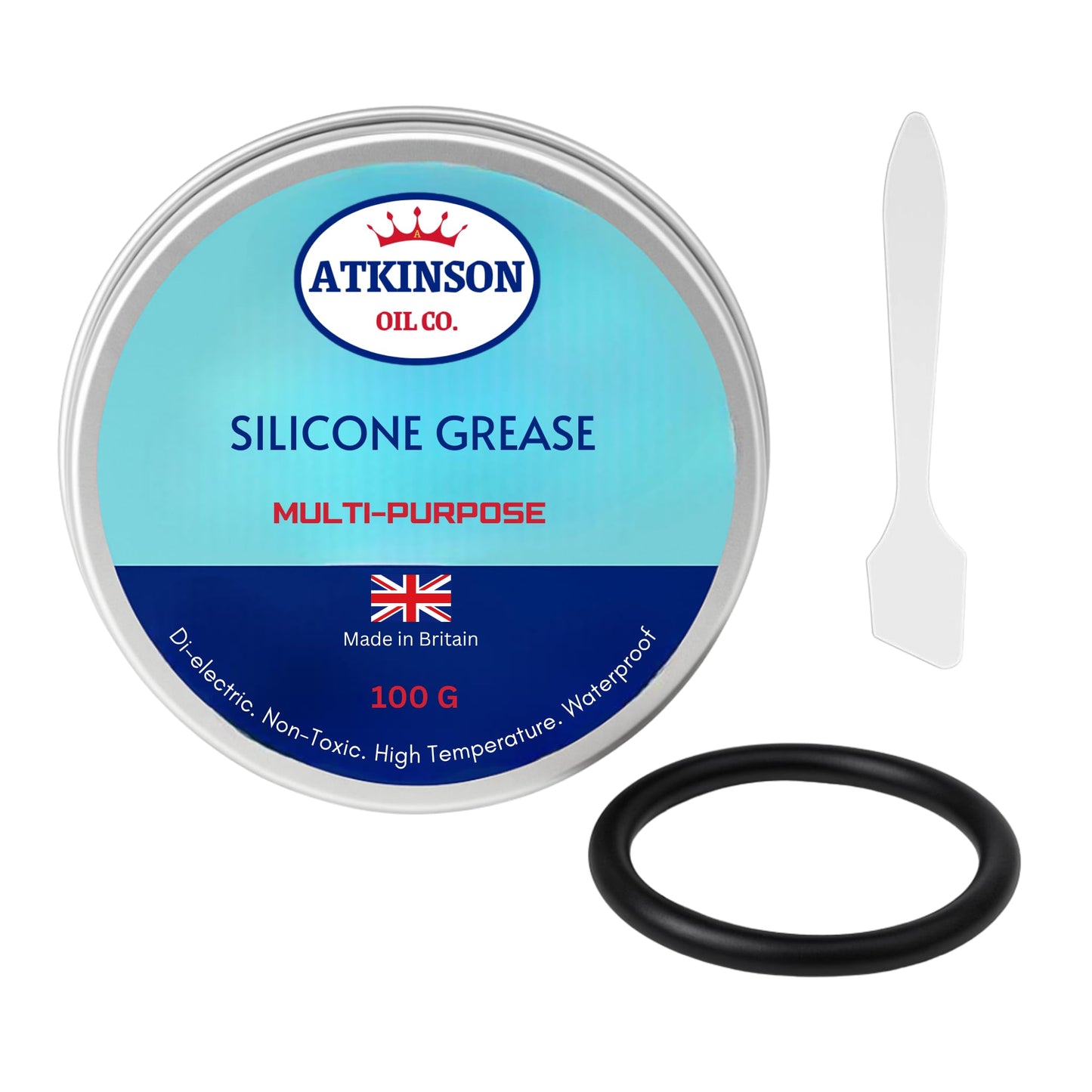 Atkinson Oil Co. Premium Sisililicone Grease - 100g Waterproof, High-Temp, Dielectric & Multi-Purpose Lubricant for Plastic, Rubber & Electrical