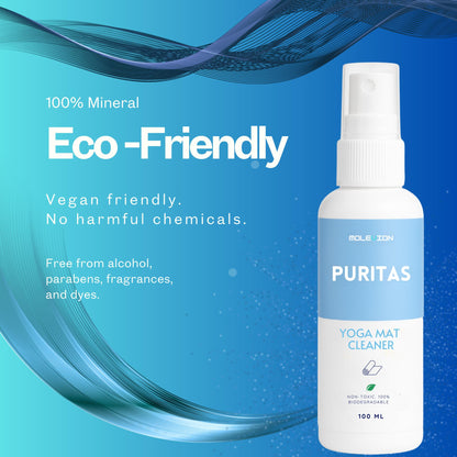 Molevion Puritas Yoga Mat Cleaner 100ml – Mineral-Based, Alcohol-Free Disinfectant Spray