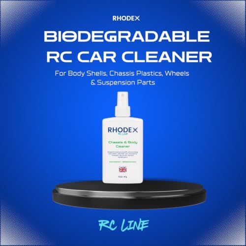 Rhodex RC Line Chassis & Body Cleaner 100 ml – Biodegradable RC Car Cleaner for Body Shells, Chassis Plastics, Wheels & Suspension Parts